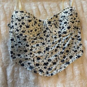 Subdued Elegant Floral Bustier Corset Top